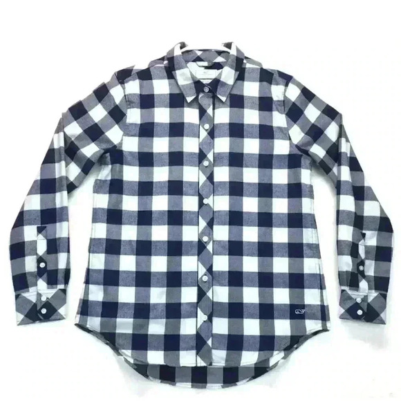 Vineyard Vines Performance Flannel Shirt Womens size 00 Relaxed Buffalo Check - Picture 1 of 5